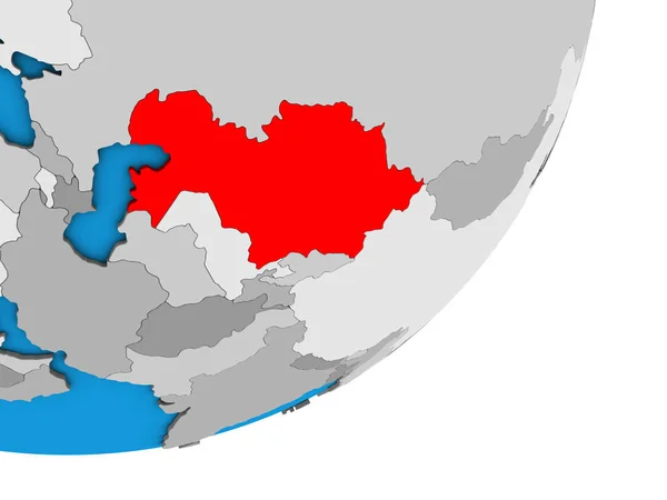 Kasachstan Auf Blauem Politischen Globus Illustration — Stockfoto