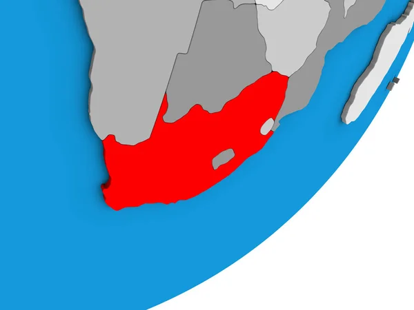 南非在蓝色政治3D — 图库照片
