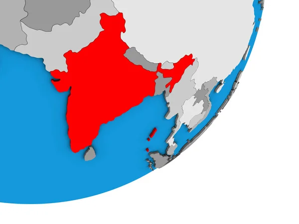 India Kék Politikai Földgömb Illusztráció — Stock Fotó