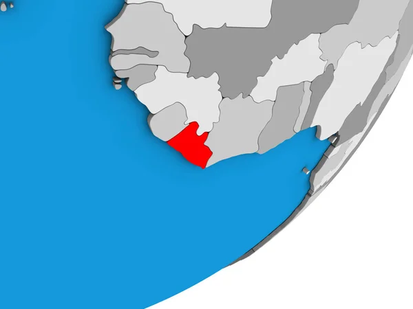 Ліберія Синій Політичних Моделі Землі Ілюстрація — стокове фото