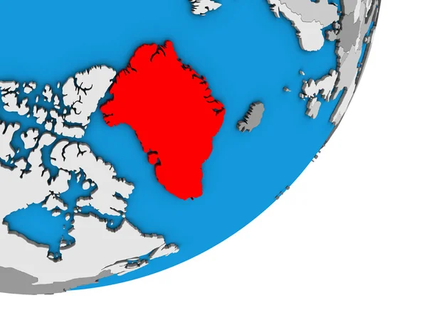 Grenlandii Niebieski Globus Polityczny Ilustracja — Zdjęcie stockowe