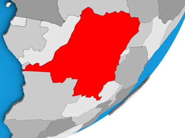 Δημοκρατία Του Κονγκό Μπλε Πολιτικό Τρισδιάστατη Υδρόγειο Απεικόνιση — Φωτογραφία Αρχείου