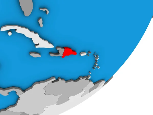 Dominikai Köztársaság Kék Politikai Földgömb Illusztráció — Stock Fotó