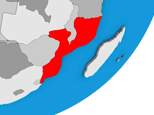 Moçambique Azul Globo Político Ilustração — Fotografia de Stock