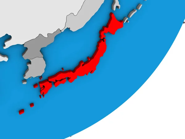 Japonia Niebieski Globus Polityczny Ilustracja — Zdjęcie stockowe