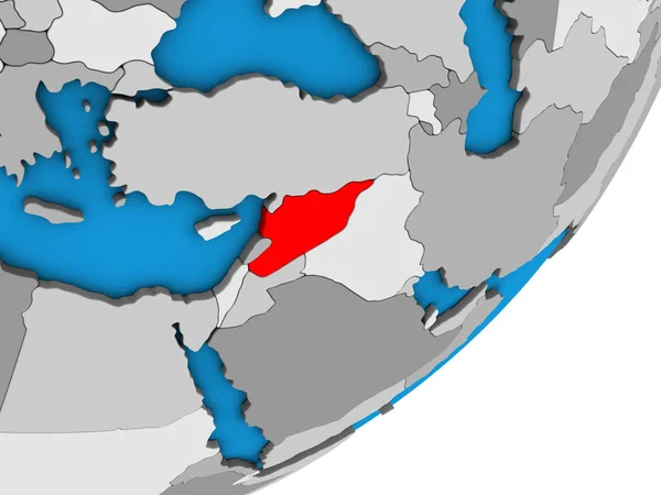 Syrien Blå Politiska Klot Illustration — Stockfoto