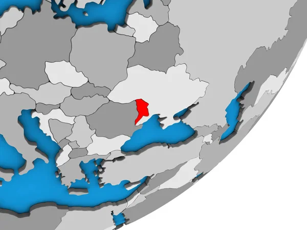 Moldova Mavi Siyasi Dünya Üzerinde Çizim — Stok fotoğraf