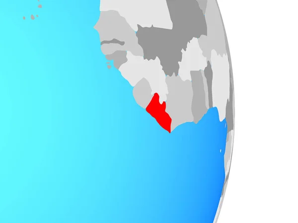 Либерия Простом Политическом Глобусе Иллюстрация — стоковое фото