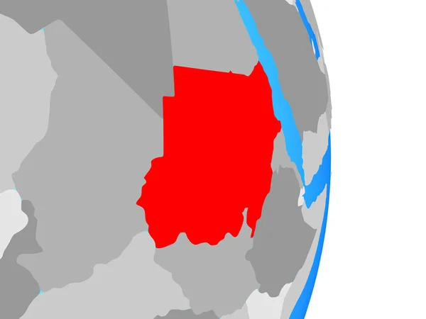 Sudan Basit Siyasi Dünya Üzerinde Çizim — Stok fotoğraf