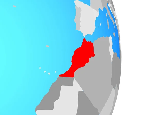 Marokko Eenvoudige Politieke Wereldbol Illustratie — Stockfoto