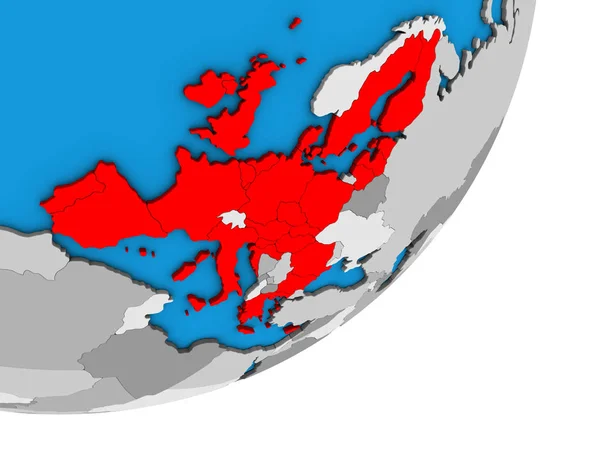 Europese Unie Blauwe Politieke Globe Illustratie — Stockfoto