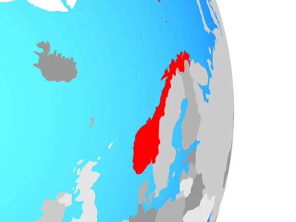 Норвегія Простий Політичних Земної Кулі Ілюстрація — стокове фото
