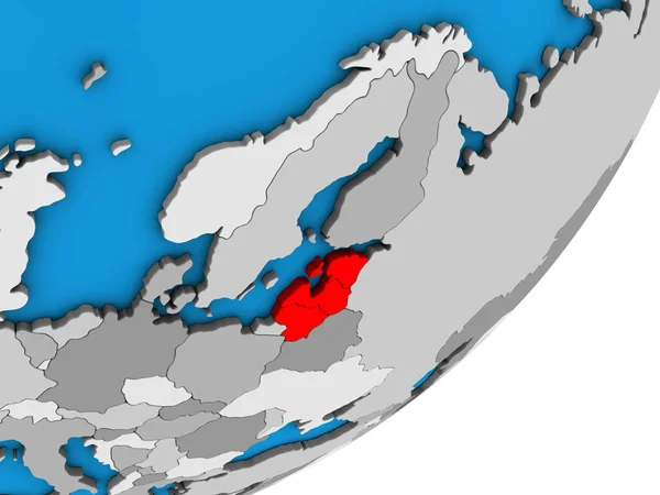 Balti Államok Kék Politikai Földgömb Illusztráció — Stock Fotó