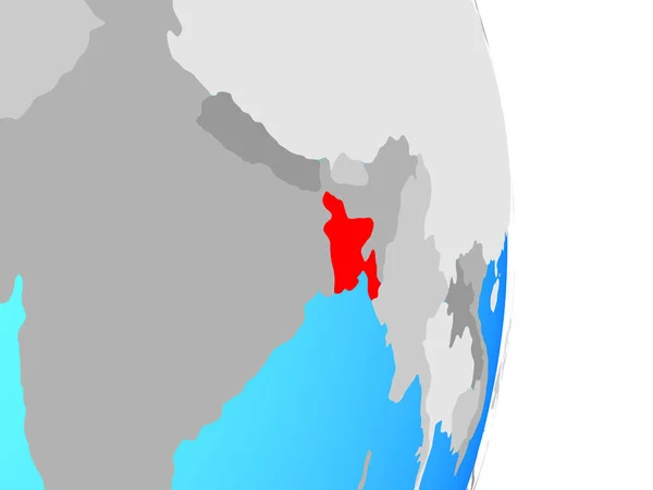 Бангладеш Простом Политическом Глобусе Иллюстрация — стоковое фото
