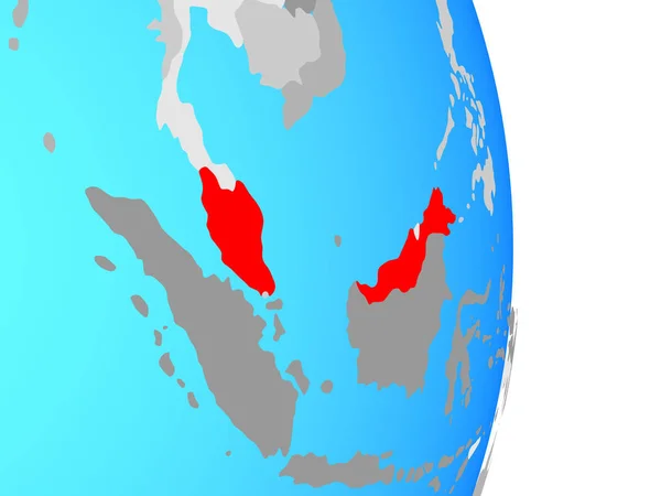 Малайзия Простом Политическом Глобусе Иллюстрация — стоковое фото