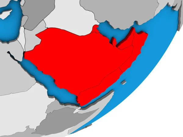 Arábiai Kék Politikai Földgömb Illusztráció — Stock Fotó