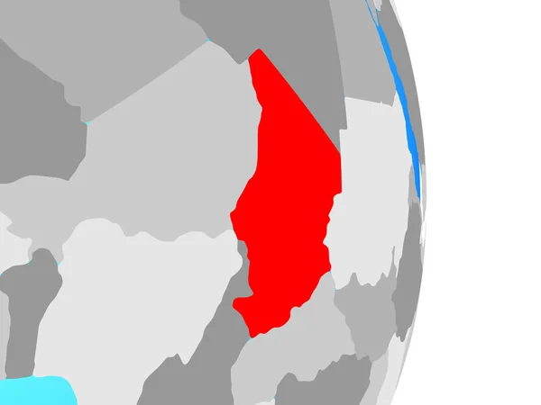 Чад Простий Політичних Земної Кулі Ілюстрація — стокове фото