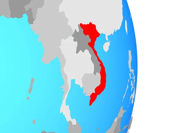Vietnam Eenvoudige Politieke Wereldbol Illustratie — Stockfoto