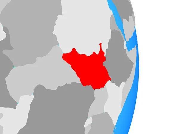 Південний Судан Простий Політичних Земної Кулі Ілюстрація — стокове фото