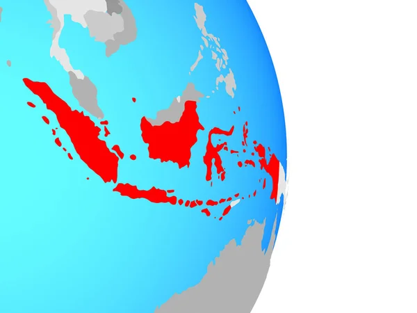 Endonezya Basit Siyasi Dünya Üzerinde Çizim — Stok fotoğraf