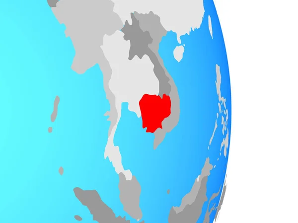 Kambodja Enkla Politiska Jordglob Illustration — Stockfoto