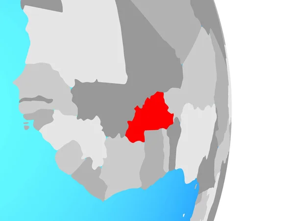Burkina Faso Proste Globus Polityczny Ilustracja — Zdjęcie stockowe