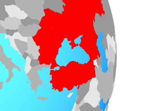 在简单的政治地球上的黑海地区 — 图库照片