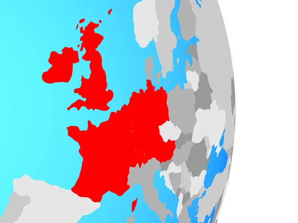 Західної Європи Простий Політичних Земної Кулі Ілюстрація — стокове фото