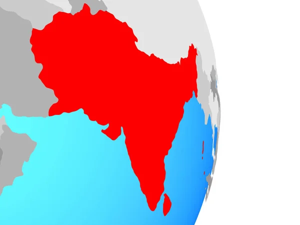 South Asia Simple Political Globe Illustration — Stock Photo, Image