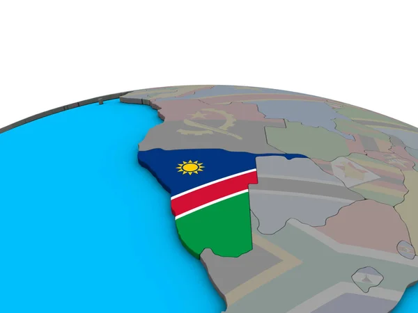 Namibia Med Inbäddade Flagga Politiska Klot Illustration — Stockfoto