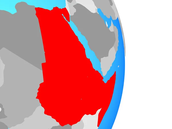 Afrique Nord Est Sur Simple Globe Politique Illustration — Photo