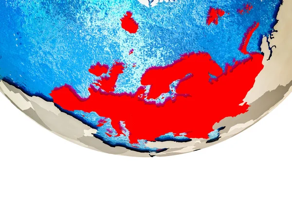 Europa Terra Com Países Divididos Oceanos Aquáticos Ilustração — Fotografia de Stock