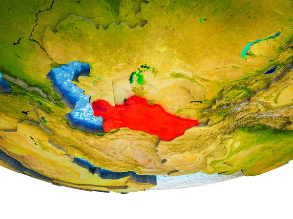 Туркменистан Земле Разделенными Странами Водными Океанами Иллюстрация — стоковое фото