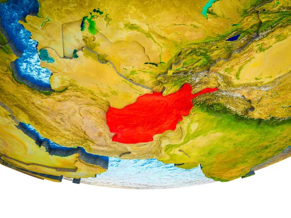Afeganistão Terra Com Países Divididos Oceanos Aquáticos Ilustração — Fotografia de Stock