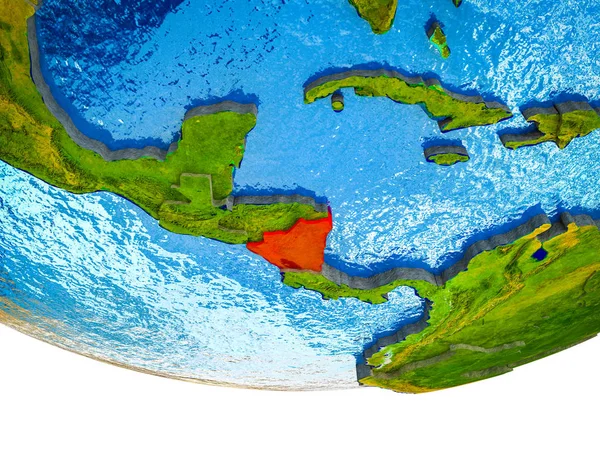 Нікарагуа Землі Розділених Країнах Водянисті Океанів Ілюстрація — стокове фото