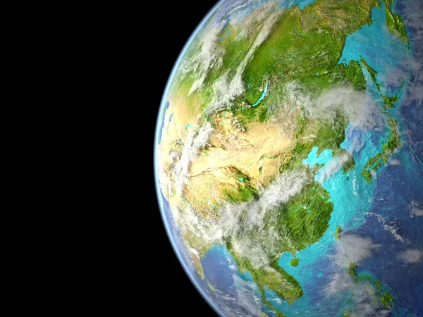 Ασίας Στην Εξαιρετικά Υψηλή Λεπτομερή Όμορφα Ελαστικοποιημένων Μοντέλο Της Γης — Φωτογραφία Αρχείου