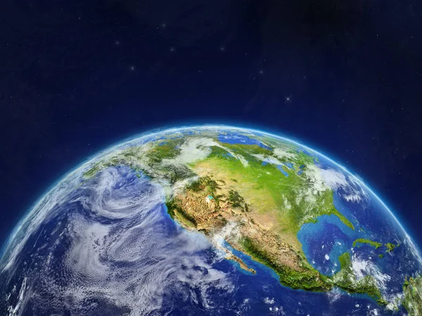 Bolygó Föld Hely Észak Amerikában Rendkívül Részletes Bolygó Felszínén Felhők — Stock Fotó