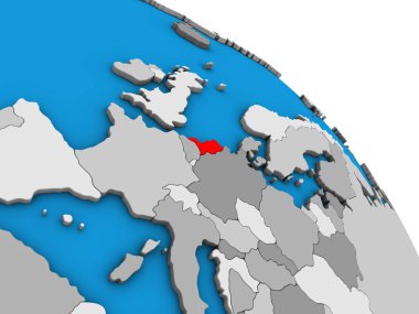 Hollanda basit mavi siyasi 3d dünya üzerinde. 3D çizim.