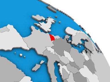 Belçika basit mavi siyasi 3d dünya üzerinde. 3D çizim.