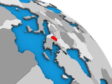 Makedonya basit mavi siyasi 3d dünya üzerinde. 3D çizim.