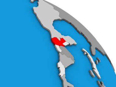 Guatemala basit mavi siyasi 3d dünya üzerinde. 3D çizim.