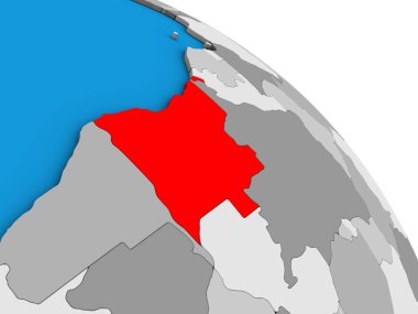 Angola basit mavi siyasi 3d dünya üzerinde. 3D çizim.