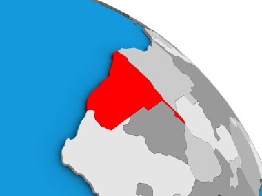 Namibya basit mavi siyasi 3d dünya üzerinde. 3D çizim.