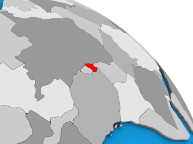 Ruanda basit mavi siyasi 3d dünya üzerinde. 3D çizim.