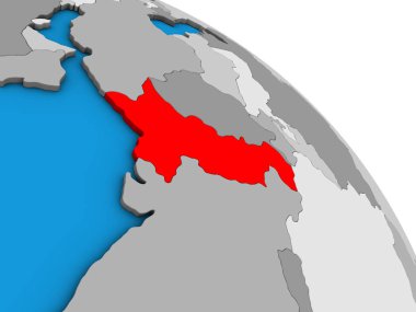 Pakistan basit mavi siyasi 3d dünya üzerinde. 3D çizim.