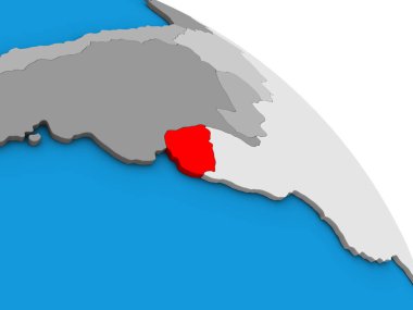 Uruguay basit mavi siyasi 3d dünya üzerinde. 3D çizim.