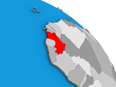 Gine basit mavi siyasi 3d dünya üzerinde. 3D çizim.