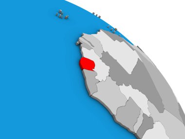 Sierra Leone basit mavi siyasi 3d dünya üzerinde. 3D çizim.