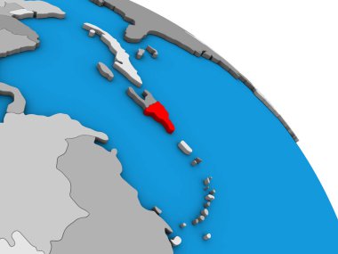 Dominik Cumhuriyeti basit mavi siyasi 3d dünya üzerinde. 3D çizim.