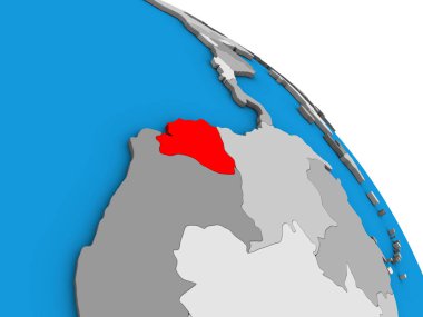 Ekvador basit mavi siyasi 3d dünya üzerinde. 3D çizim.